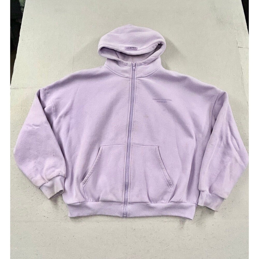 Comfrt Oversized Collection Pastel Edit Soft Lavender Full Zip Hoodie Large